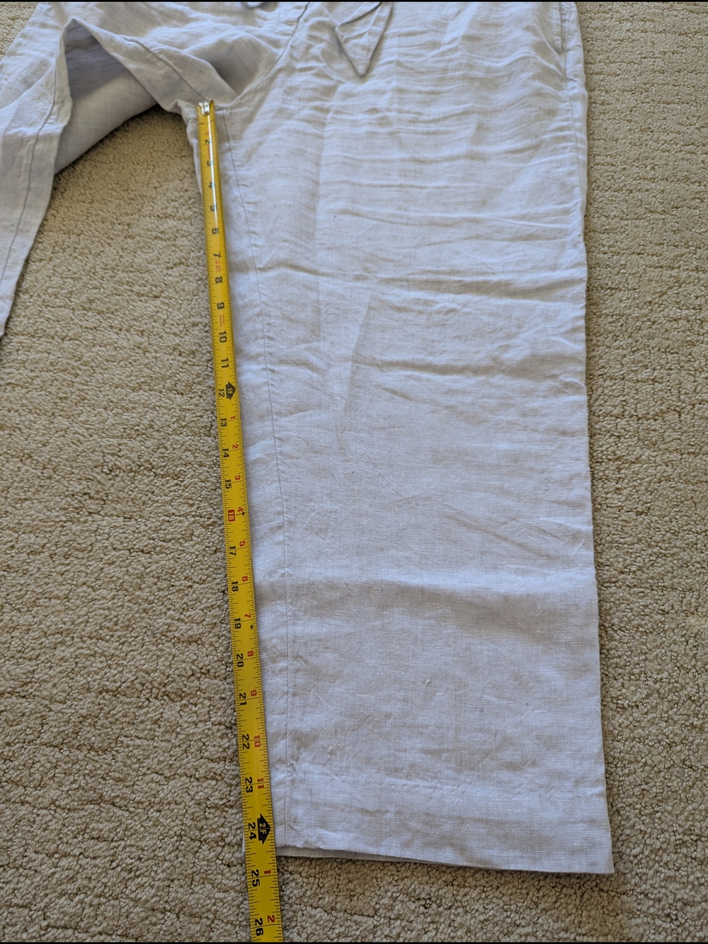 Chicos Women 100% Linen 2pc Set Button Up Shirt 2 Pant 2.5 Roll Up Sleeve Belted - Picture 9 of 13